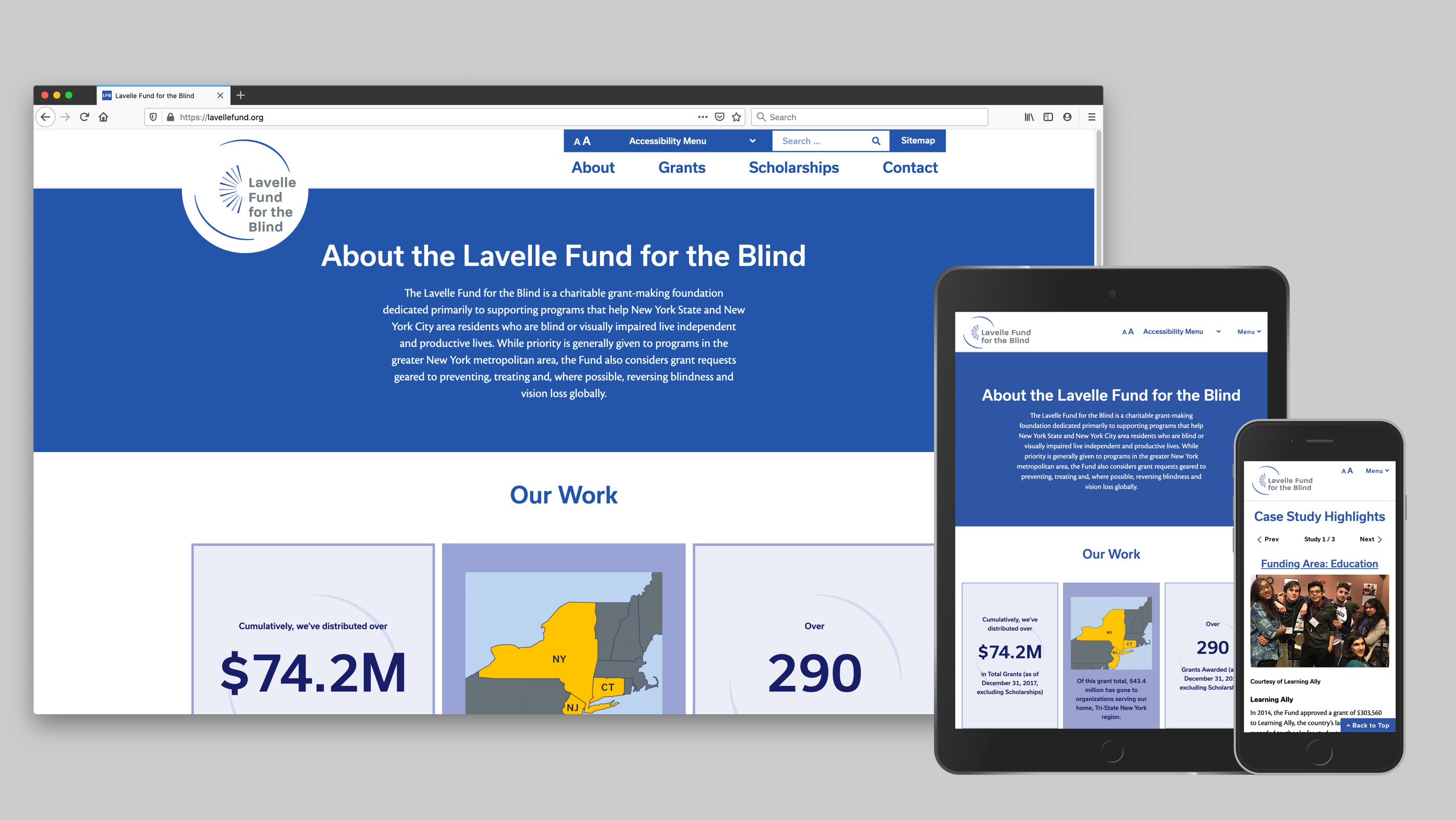 Lavelle website on desktop, tablet, and mobile screens.